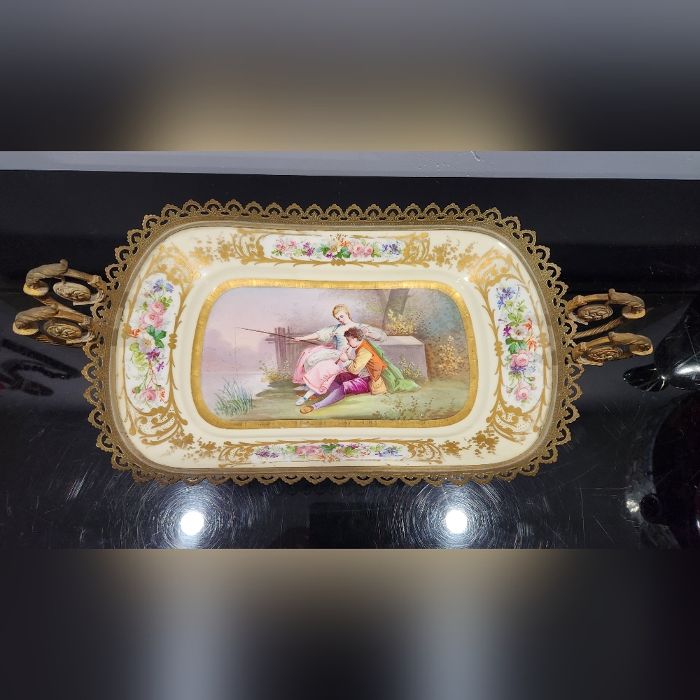 Antique Sevres Porcelain Gilt Bronze Centerpiece